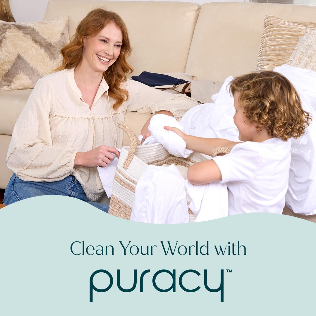 Puracy Carpet Cleaner Solution - Carpet Shampoo, Pet Stain & Odor Remover, Rug & Upholstery Cleaner, 4X Concentrated, Low Foam Shampooer Formula, Fresh Linen, 25oz