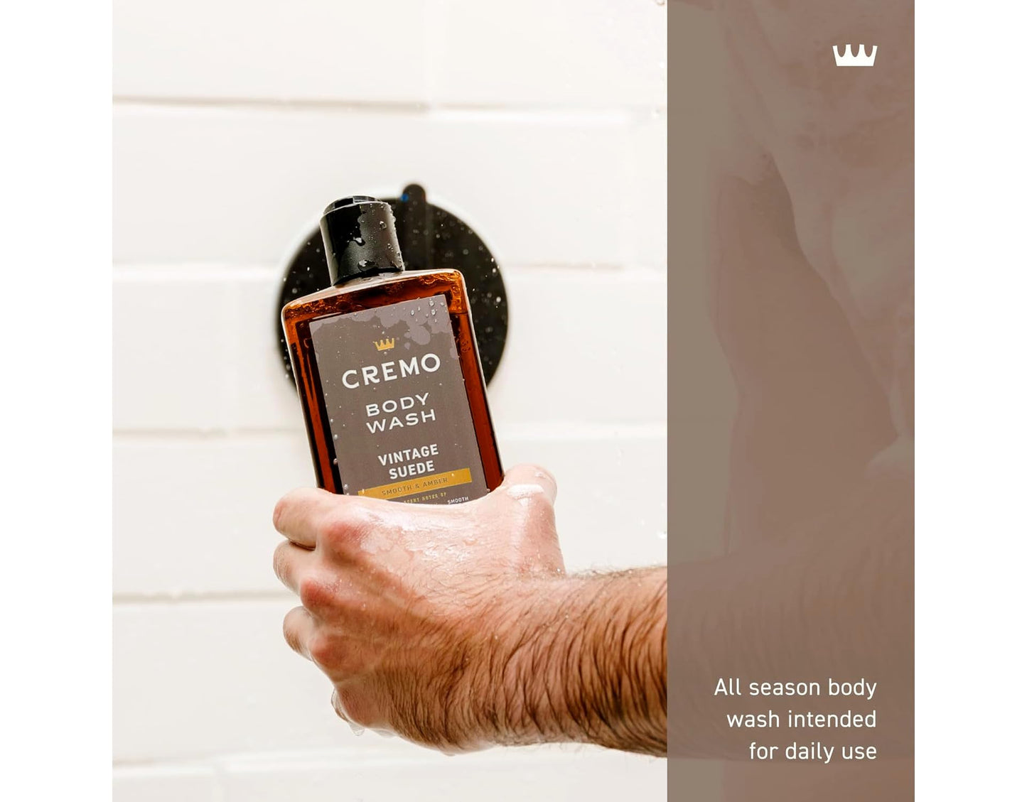 Cremo Rich-Lathering Vintage Suede Body Wash, A Vintage Suede with Notes of White Moss and Rich Amber, 16 Fl Oz (Pack of 2)