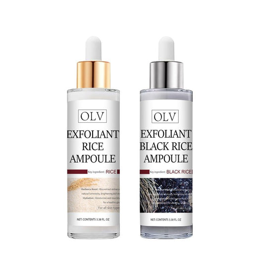 2 Pcs Peel Shot Glow Rice Ampoule Duo – White & Black Rice Exfoliant for All Skin Types Gentle Peel & Deep Hydration Dead Skin Cells Remover