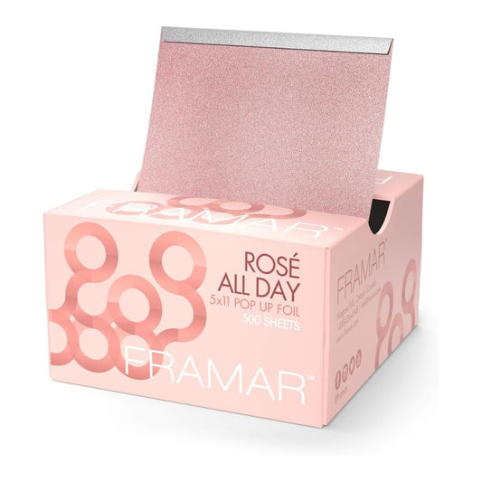 Framar Rosé Hair Foils For Highlighting - Pop Up Hair Foil, Highlight Foils For Hair, Aluminum Foil Sheets, Salon Foils For Hair Stylist, Hair Dye Supplies, Non Slip 500 Pop Up Foil Sheets