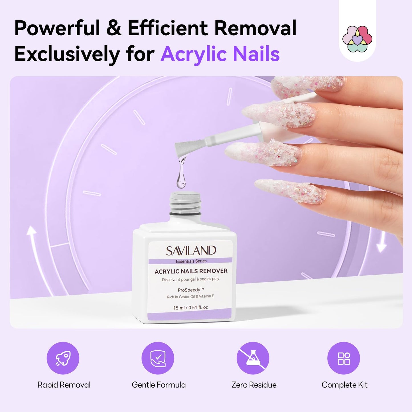 Saviland Acrylic Nail Kit with Everything for Beginners - Acrylic Powder & Liquid Set Nails Tips Glue Gel Kit Gel Nail Polish U V Light for Nails Art for Home DIY