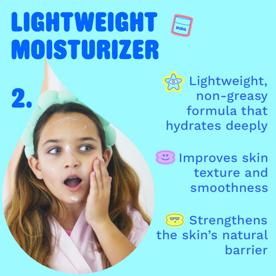 Pipa Skincare Daily Glow Bundle for Kids | Moisturizer, Cleanser & Cute Pouch - Gentle Hydrating Skincare Gift Set