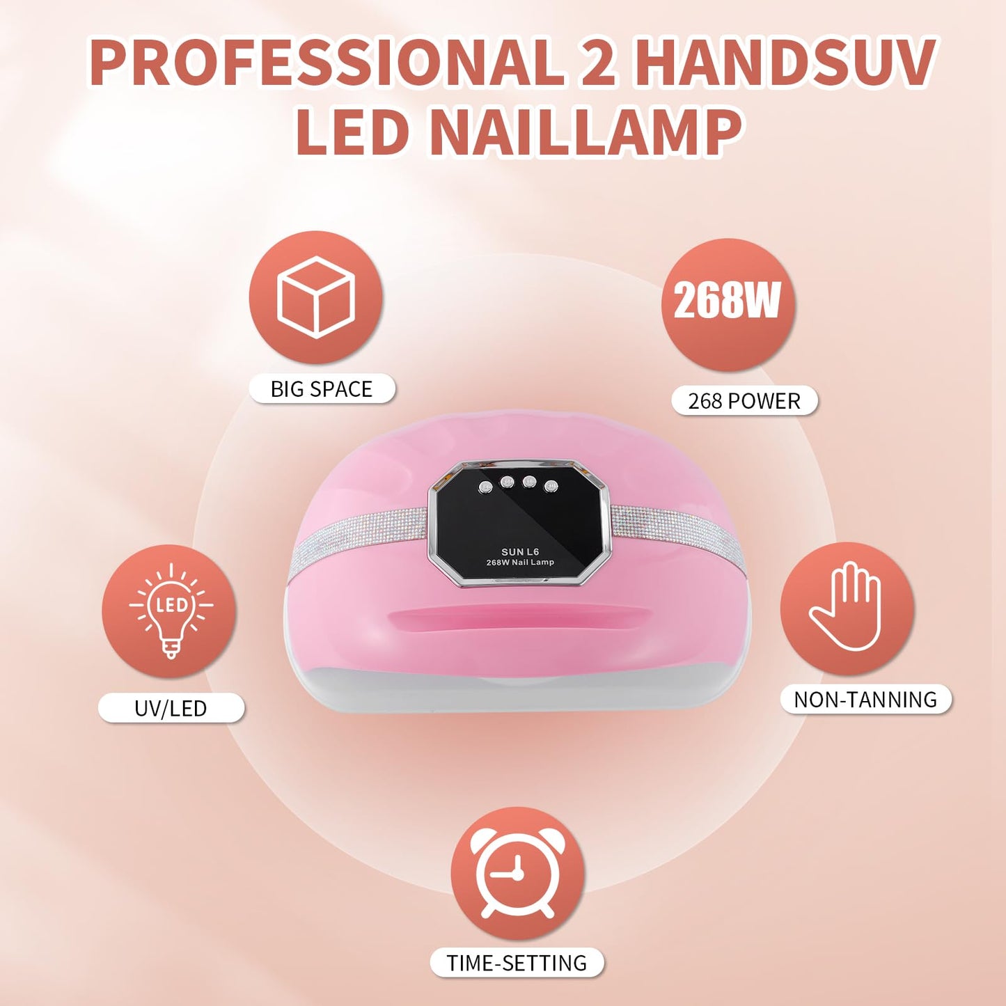 Riuotazi 268W UV LED Nail Lamp for Two Hand