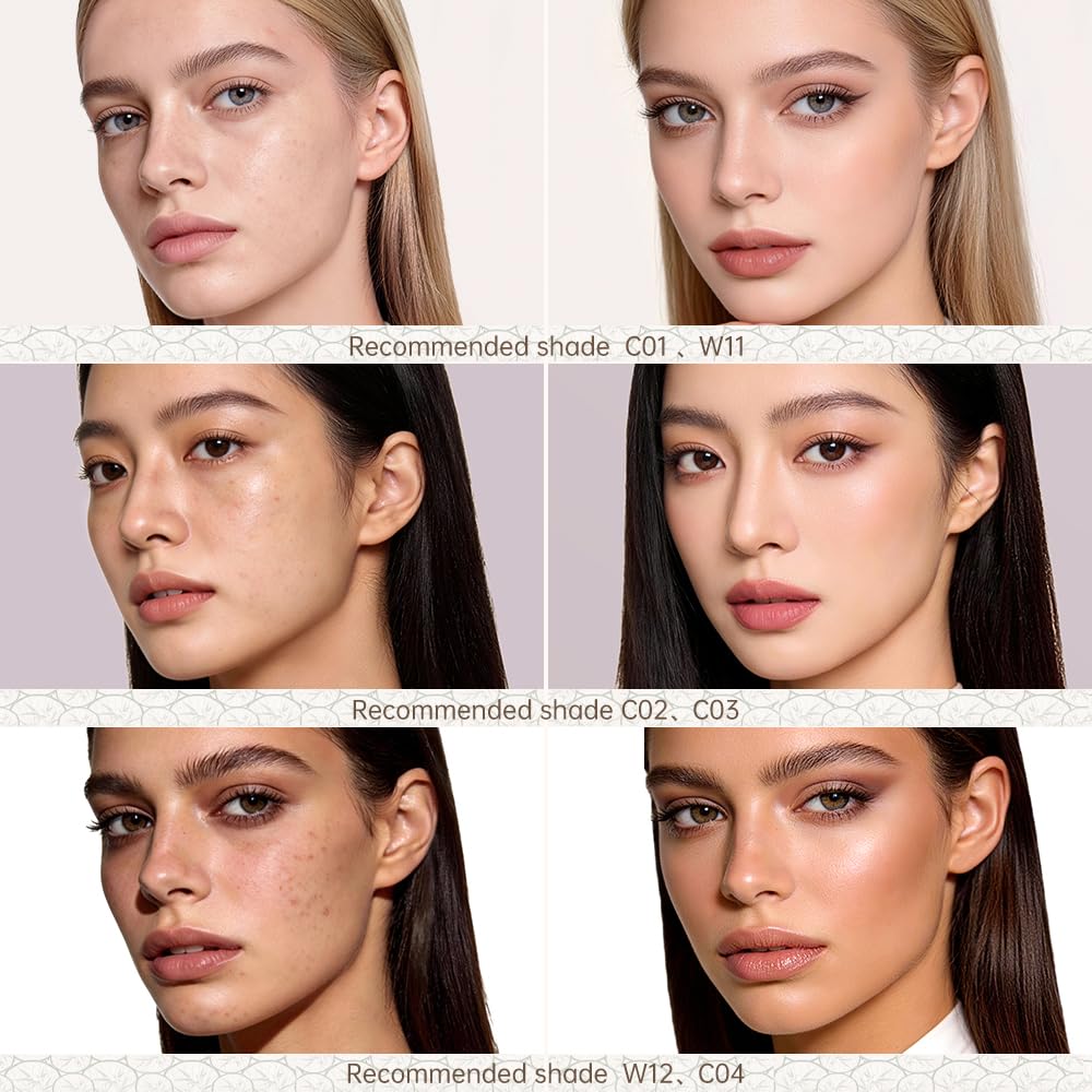 CATKIN Panda Land Full Coverage Cushion Fondation, Breathable Hydrating Nourishing Poreless Face Makeup Save for Sensitive Skin,Sheer Finish (C01 Fair)