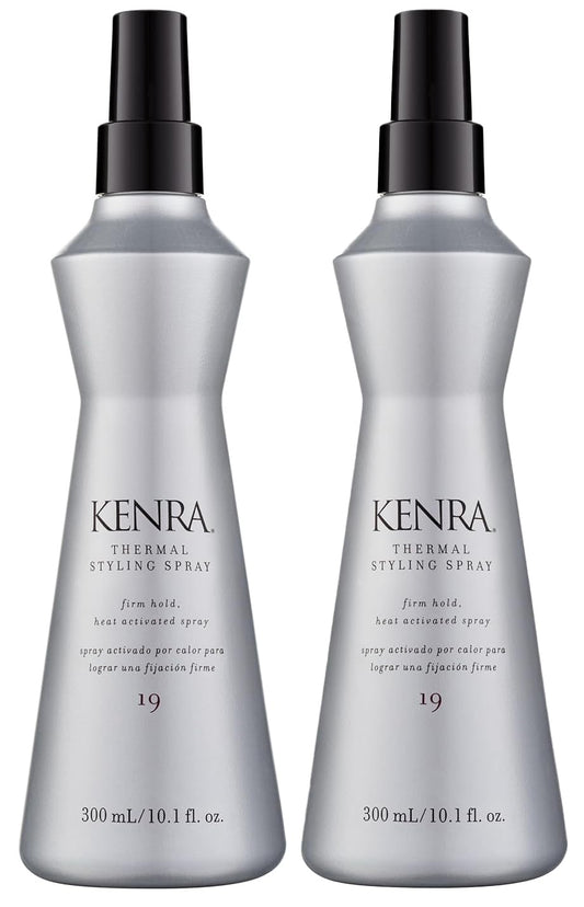Kenra Professional Thermal Styling Spray 19 | Heat Protection | Firm Hold Heat-Activated | Tames Frizz, Flyaways & Adds Shine | All Hair Types | 10 fl. Oz (2-Pack)