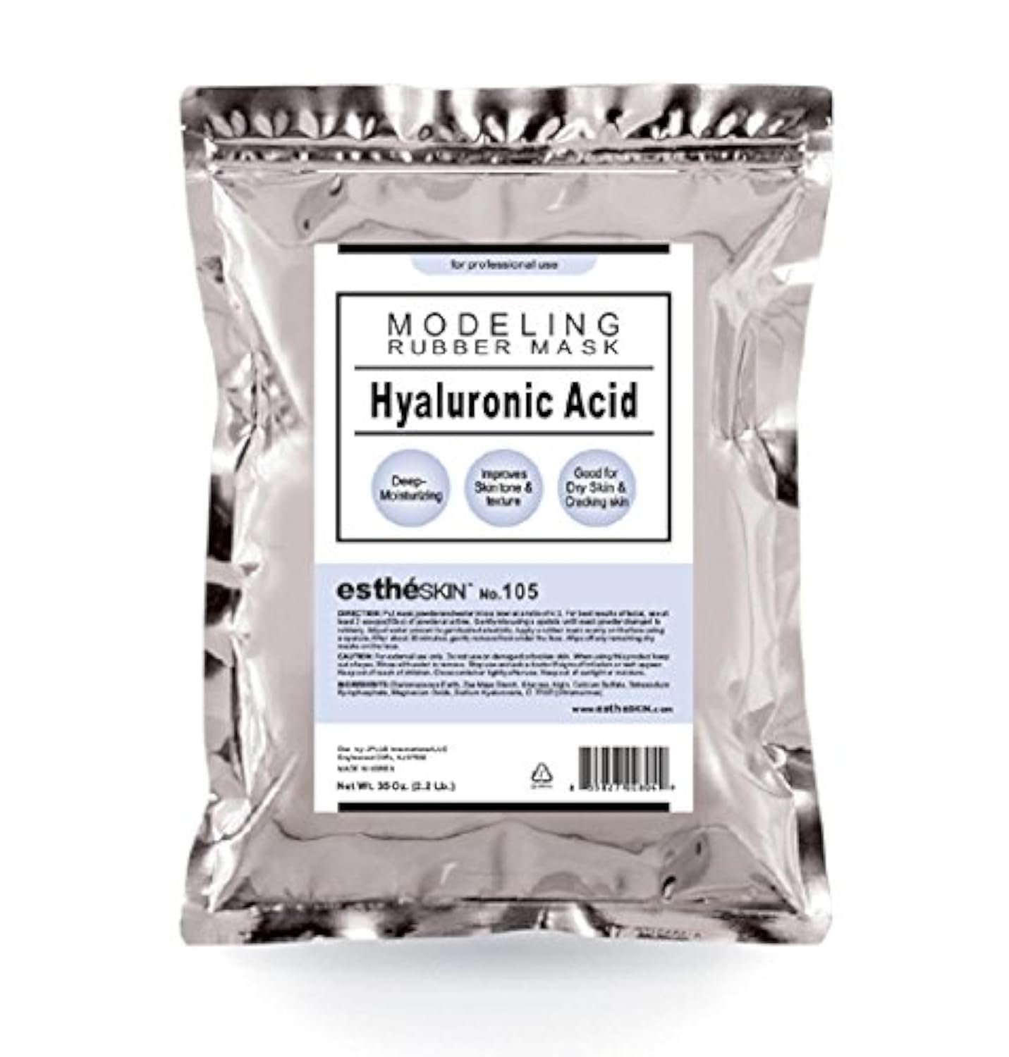 estheSKIN No.105 Hyaluronic Acid Modeling Rubber Mask for professional use, 35 Oz.