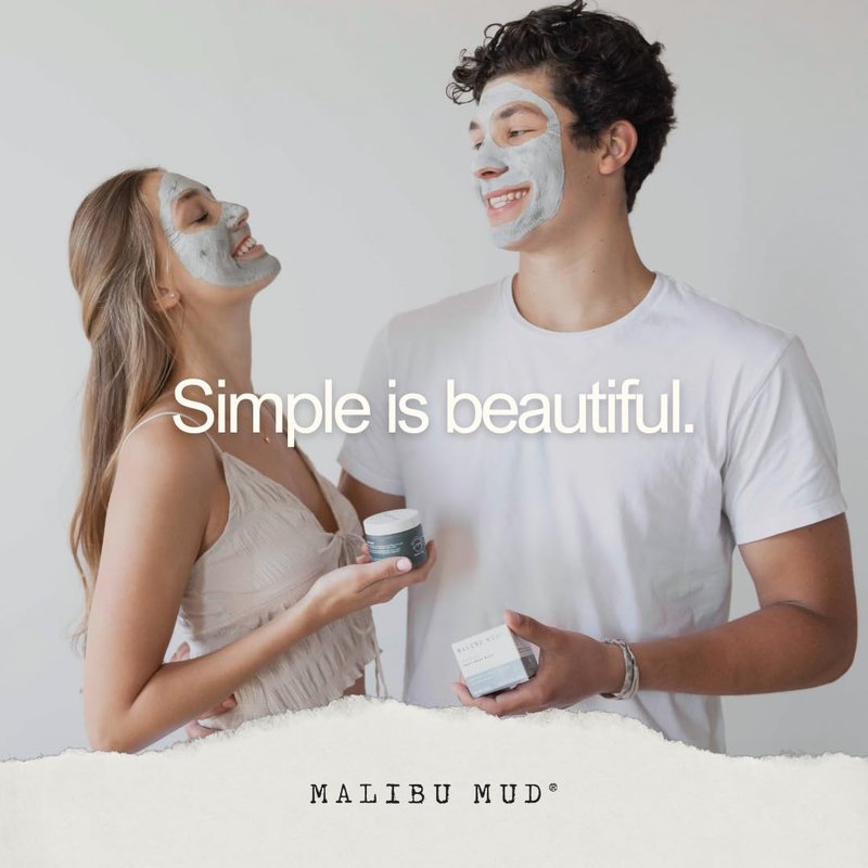 MALIBU MUD, All-Natural Face and Body Mask for Daily Detox, Cleanse, Rejuvenate without Drying Your Skin, for All Skin Types