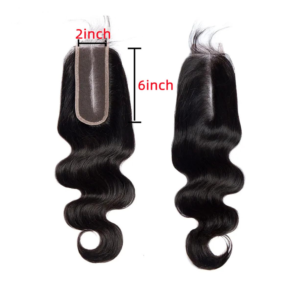Brazilian Body Wave 2x6 Lace Closure 100% Unprocessed Human Virgin Hair Pre Plucked Wet and Wavy Pre-Plucked Hairline Frontal Closure Natural Black With Baby Hair (2x6 body wave closure, 16inch)