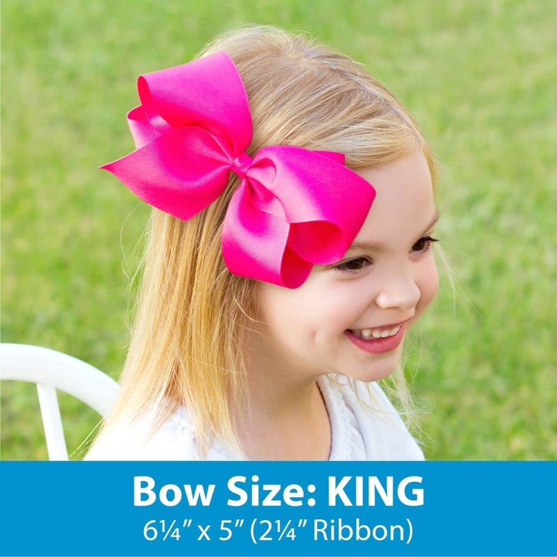 Wee Ones Girls' Halloween Themed Fall Color Hair Bows and Hair Accessories, Clips, Hairbands, and More, King, Colorful Jack O Lantern Stitch