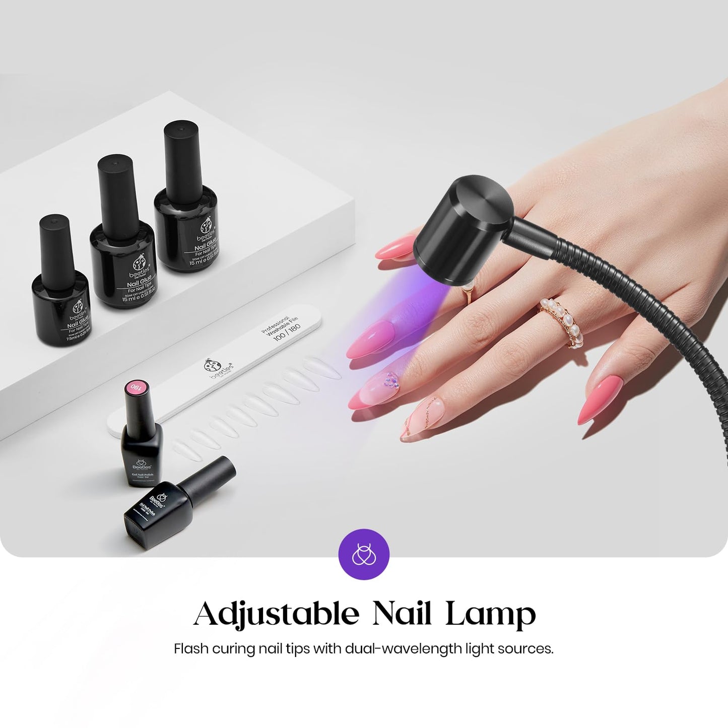 beetles Gel Polish 44 PCS Gel Nail Polish Set 36 Colors with Uv Nail Lamp for Gel Nails Mini LED Nail Light with Clamp for Manicure Dryer Curing Lamp Salon DIY at Home