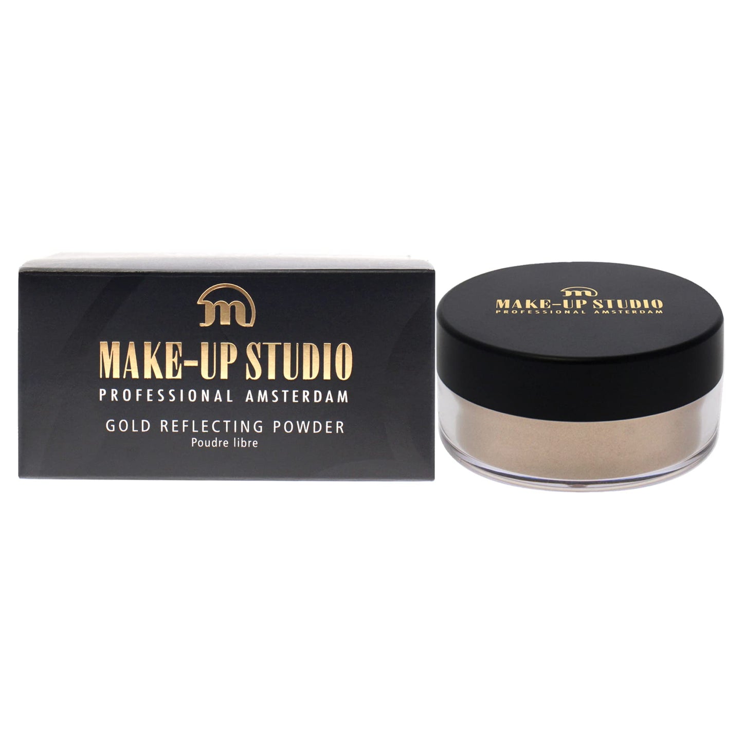 Make-Up Studio Professional Amsterdam Gold Reflecting Face And Body Powder Highlighter - Beautiful Subtle Highlight In An Instant - Incredible Shine - Ideal For Your Shoulders - Natural - 0.52 Oz