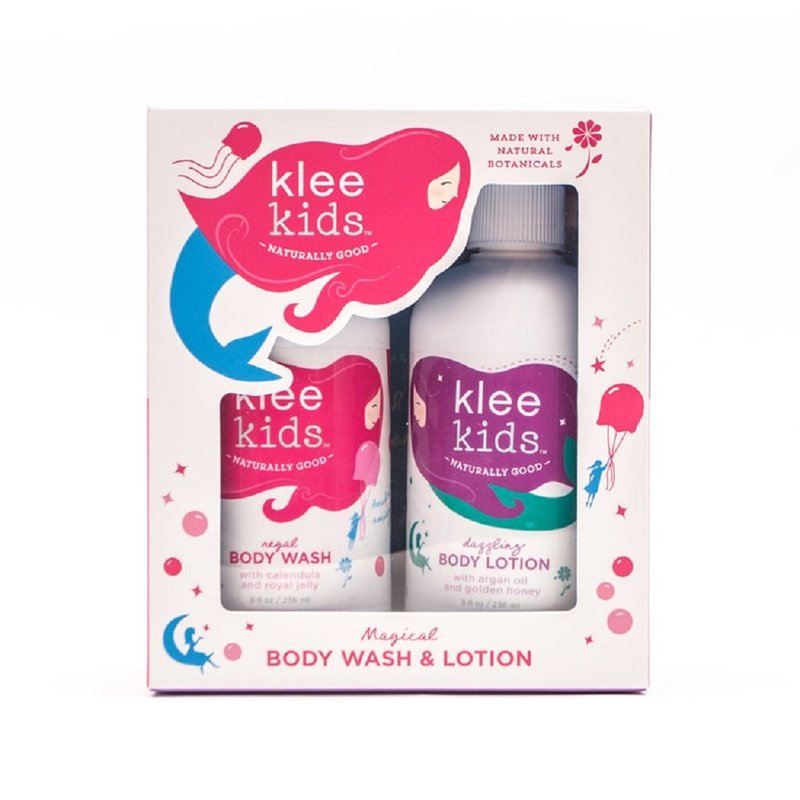Klee Kids Regal Body Wash & Dazzling Lotion Duo Set - Gentle Formula for Soft Skin