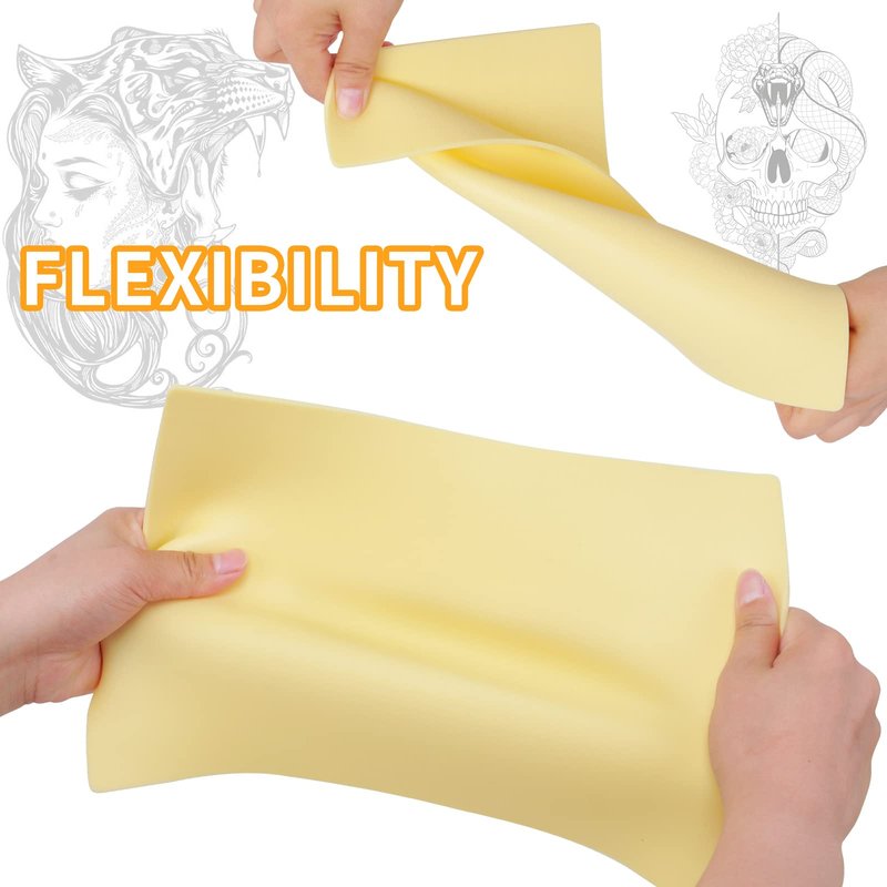 12 Pcs Tattoo Fake Skin Kit, 3mm 12x8in Thick Pound of Flesh Tattoo for Tattooing, Blank Tattoo Practice Skin for Tattoo Beginner & Experienced Tattoo Artist (12x8in-12pcs)