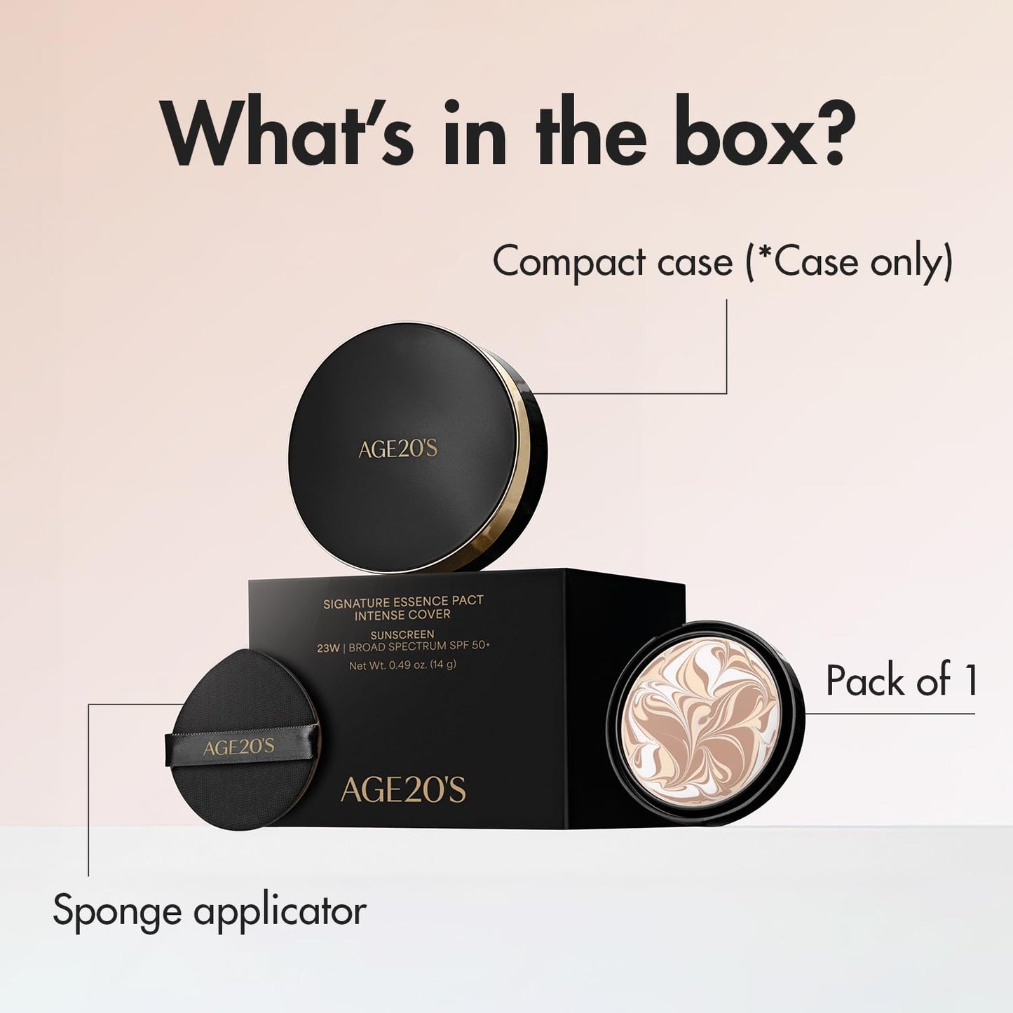 AGE20'S Signature Essence Pact SPF 50+ - Cream Foundation with Dewy Finish | 21N Vanilla | Natural Coverage