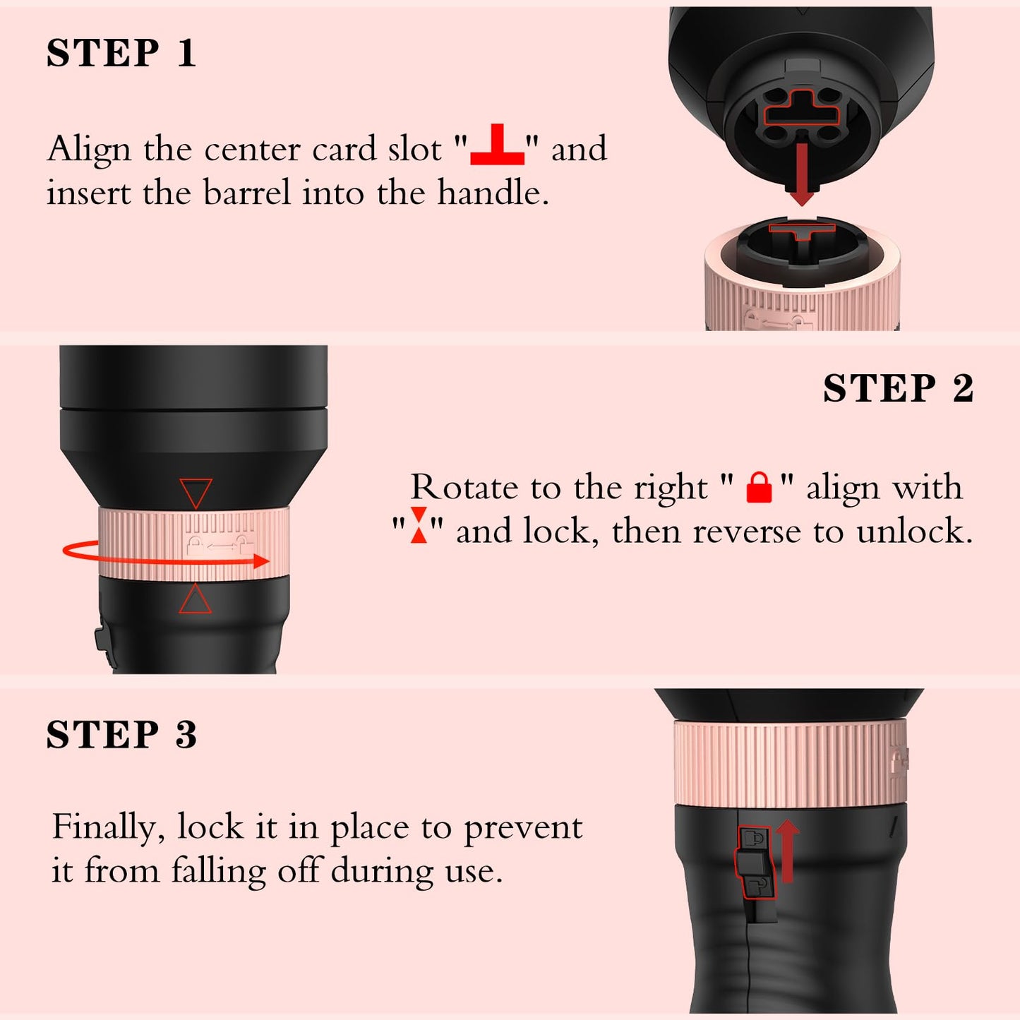 Thermal Brush 3 in 1 Set Ionic Heated Round Curling Create Volume & Smoother Hair Style for Fully Dried Hair Ceramic Fast Heating Curling Iron Brush with Temperature (Black)