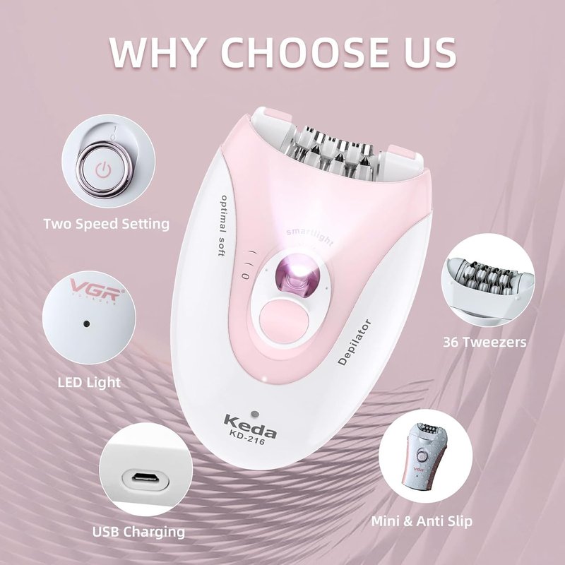 Epilators for Women Face with 2 Speeds Glabrouse Skin Epilator Face Trimmer Device Pluxy Hair Removal for Face Epilator Face Bikini Arm Legs Armpits