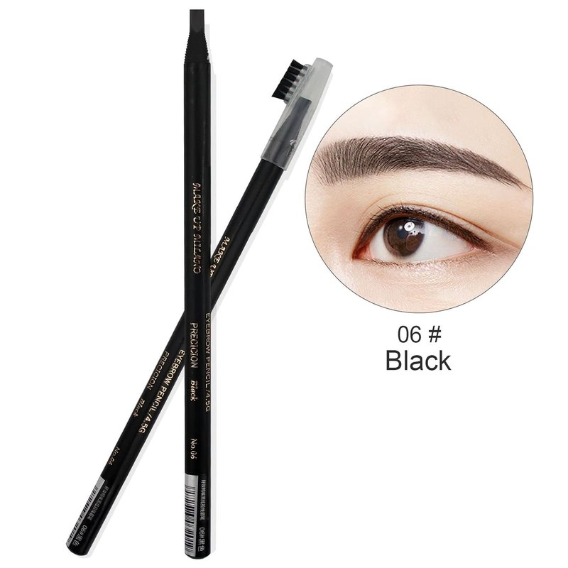 Microblading Eyebrow Pencil Set - Waterproof Pull Cord Peel-Off Brow Pencils for Marking & Filling | 5pcs, Black