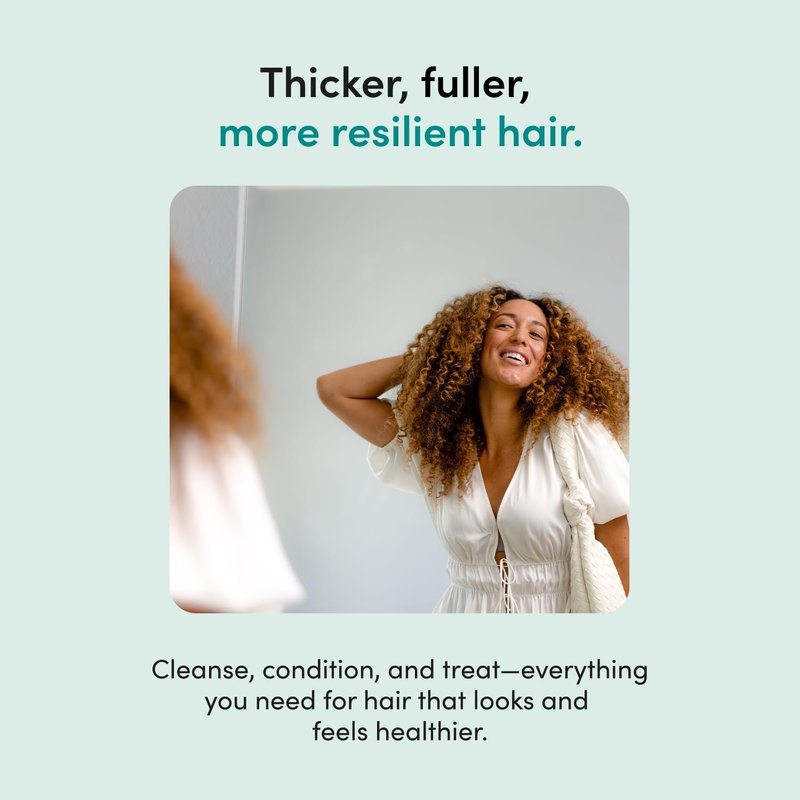 hers Triple Threat Shampoo, Conditioner, and 2% Minoxidil Set - Biotin, Saw Palmetto, & Pumpkin Seed Oil - Supports Hair Regrowth for Women - Color-Safe & Paraben-Free - Napa Rose Scent - 3 Count