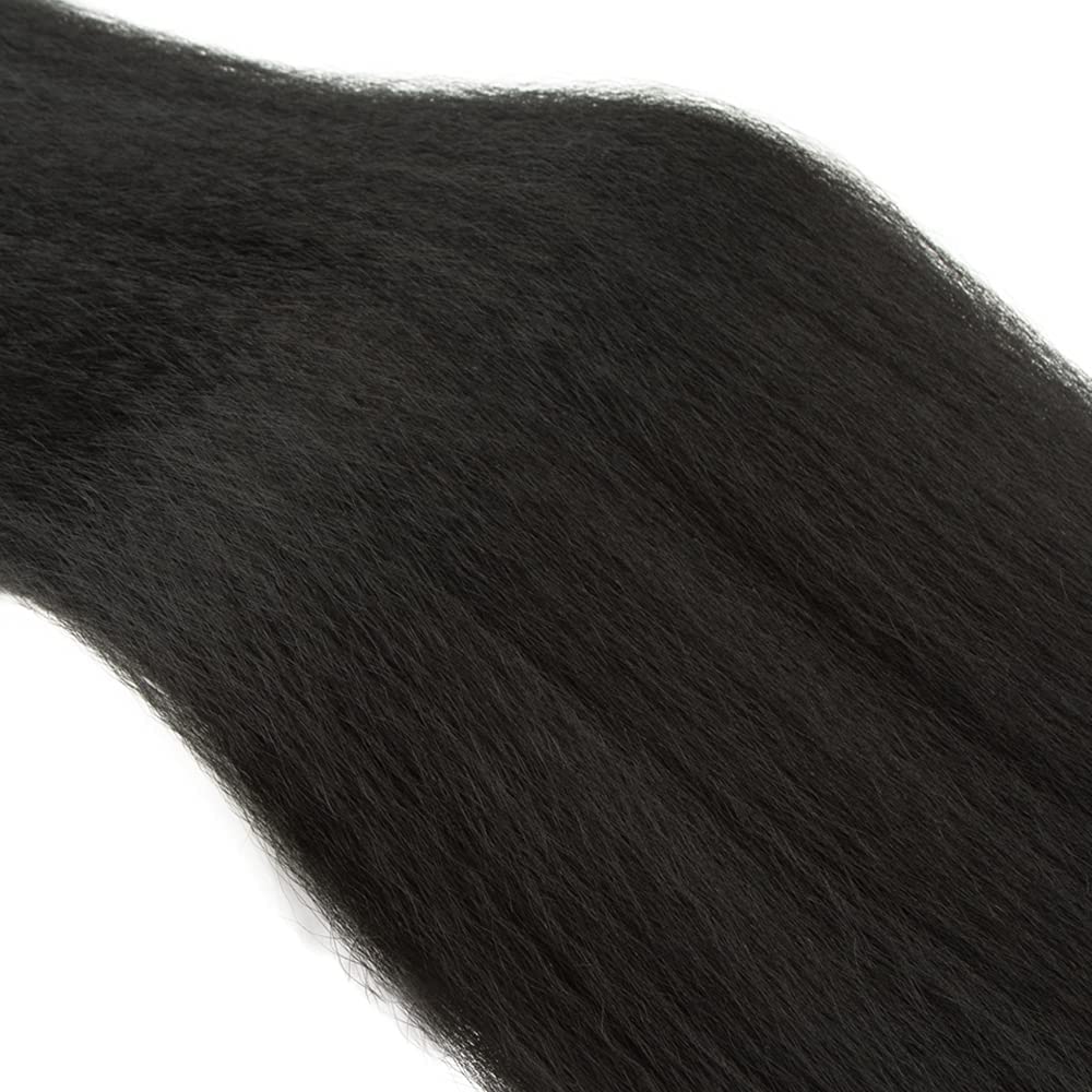 Luxvogue Bundles Human Hair 18 20 22 Inch Yaki Wave Natural Human Hair Bundles Natural Black Unprocessed Raw Brazilian Virgin Remy Quick Weave for Black Women