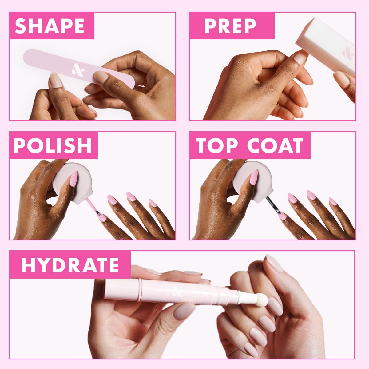 Quick Dry Nail Polish - Smudgeproof, Vegan & Cruelty-Free | Sugarcoat Shimmery Pink, Lasts Up to 5 Days