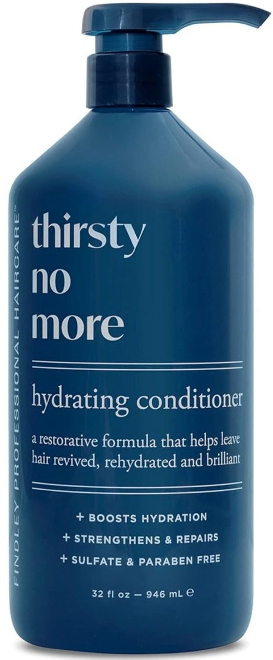 Findley Thirsty No More Hydrating Conditioner with Coconut Oil & Silk Protein - Moisturize & Prevent Breakage | Strengthen Damaged Hair (32 ounces)