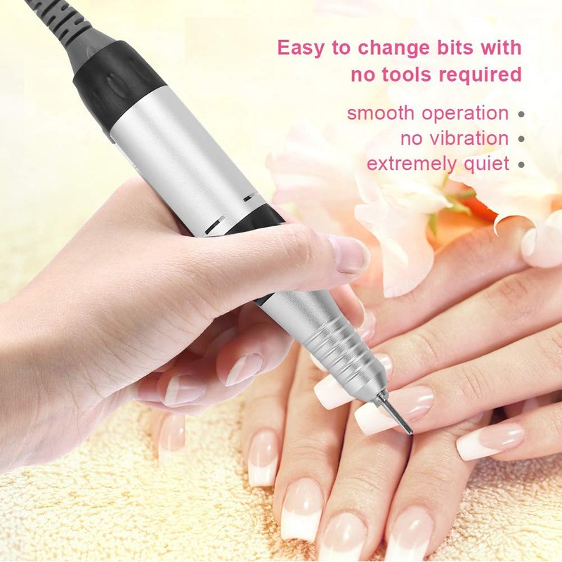 Nail Drill Handle, Nail Drill Handpiece Replacement Nails 30000 RPM Electric Nail Drill Pen Electric Nail Drill Handle Handpiece Replacement Electric File Handpiece for Electric Nail Manicure