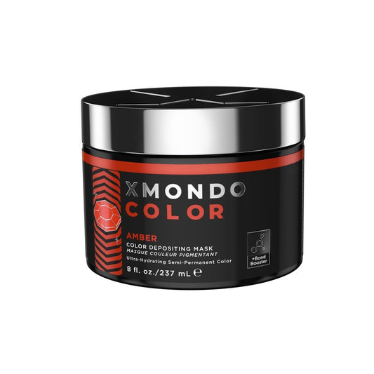 XMONDO Color Amber Hair Mask - Semi-Permanent Red Dye with Bond Booster & Hyaluronic Acid | 8 Fl Oz