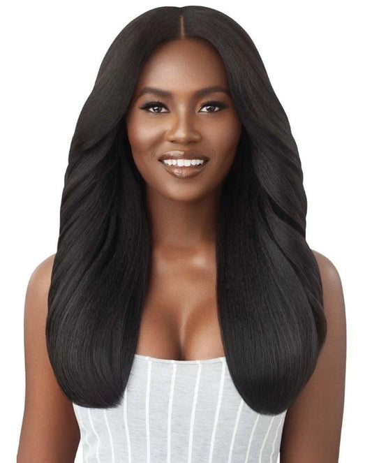 Outre Big Beautiful Human Hair Blend U Part Cap Leave Out Wig DOMINICAN BLOWOUT 22" (DR4/2T27613)