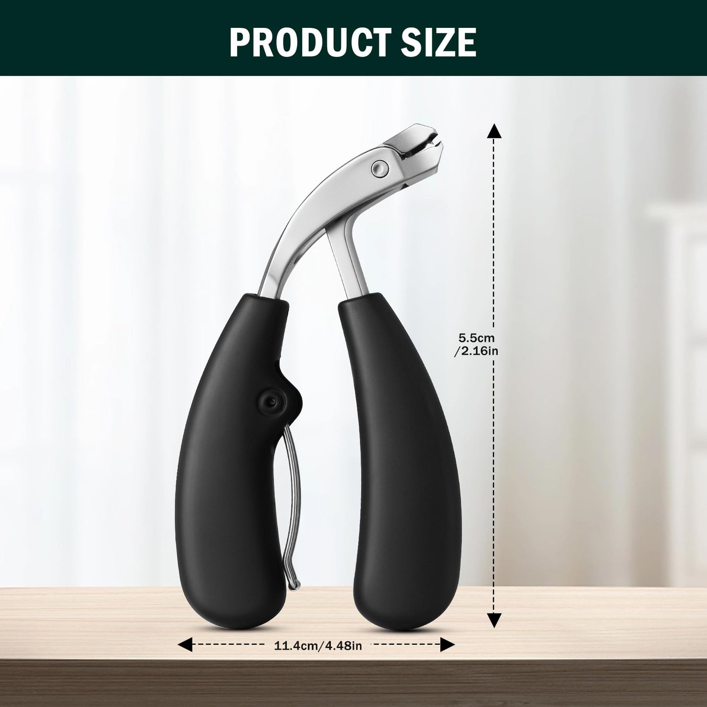 FVION Innovative Angled Head Toenail Clippers, Professional Ingrown Toe Nail Clippers for Thick Nails Seniors, Slanted Nail Clippers with Catcher, Pedicure Toenail Cutters Toenail Scissors