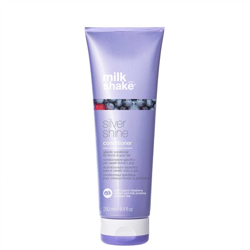 milk_shake silver shine conditioner | toning conditioner for white, grey or blonde hair | softens, hydrates, and refreshes tone with purple pigment andmilk proteins, 8.4 fl oz