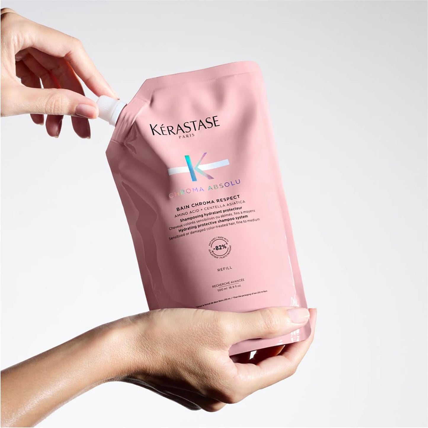 Kerastase Chroma Absolue Chroma Respect Shampoo Refill Pouch For Sensitized or Damaged Color-Treated Hair - Protects and Hydrates Fine To Medium Hair with Glycerin and Hyaluronic Acid