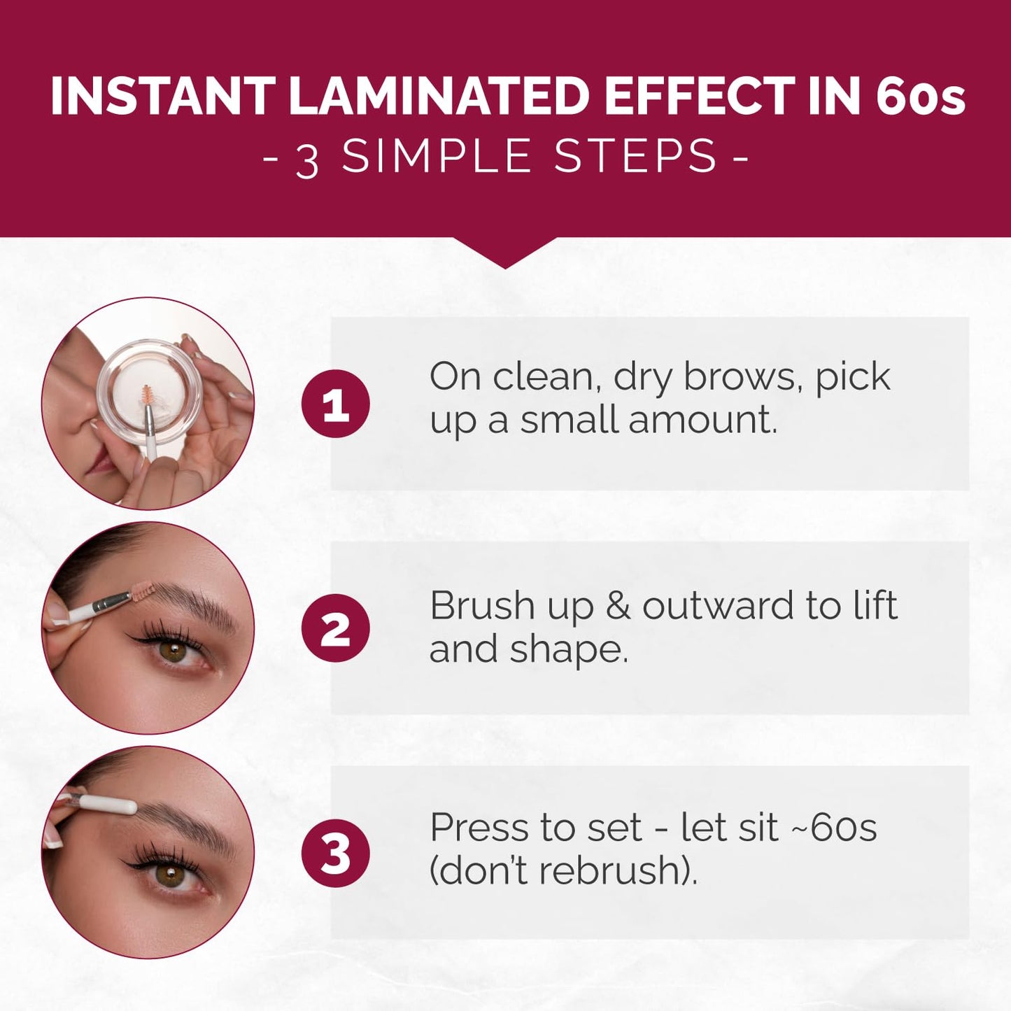 RB RENATA BEAUTY Brow Lift – Clear Brow Wax for Instant Lamination Effect & All-Day Hold – Flake-Free, No White Residue – Includes Mini Brush – 0.406 fl oz (12 mL) – Fluffy, Feathered, Soft Brows Look