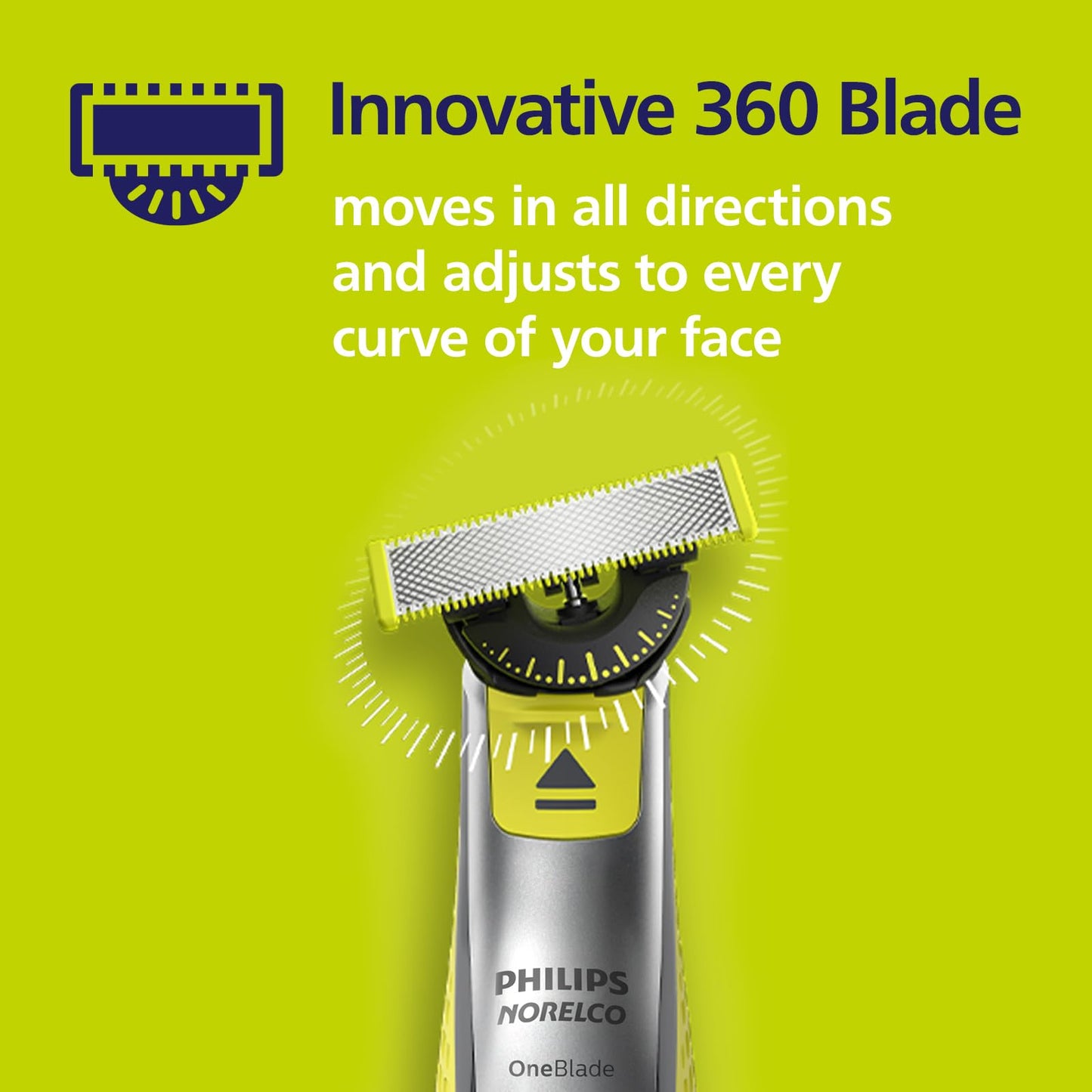 Philips Norelco OneBlade 360 Blades,Genuine Replacement Blades for OneBlade Electric Shaver and Trimmer,Durable Stainless Steel,Trim,Edge and Shave,QP430/80,3 Count (Pack of 3)
