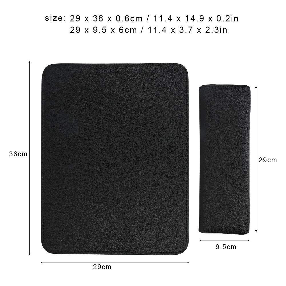 huaer2020 Nail Pillow,Durable Soft Washable Nail Art Hand Pillow Arm Rest Holder Cushion Mat Set Manicure Tool for Beauty Salon (Black)