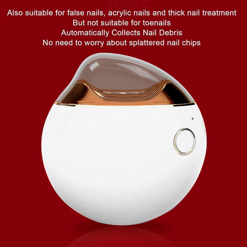Automatic Electric Nail Clipper - Safe & Splatter-Free Design for Kids & Seniors | Compact White