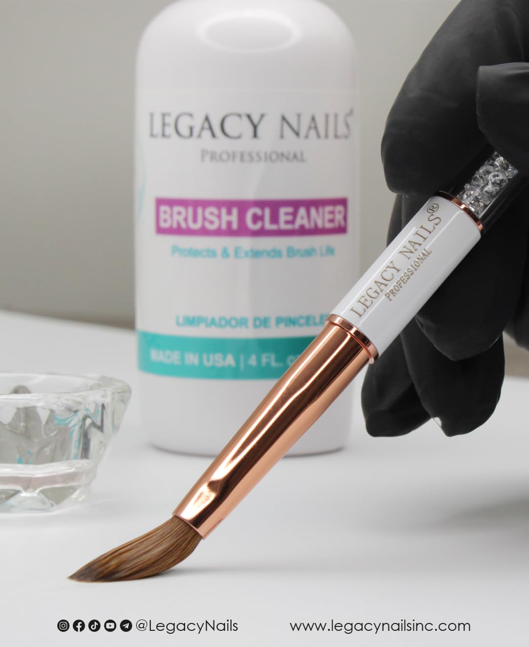 Legacy Nails Professional Acrylic Nail Brush #8 - WHITE - Perfect For Sculpting Acrylic Nail Extensions Flexible bristles Light weight