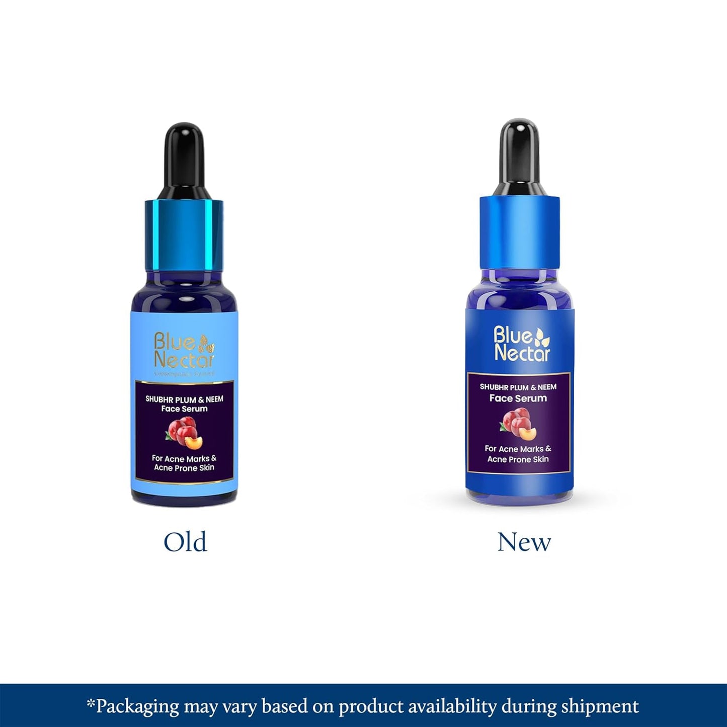 Blue Nectar Plum Face Serum - Oil-Free Acne Treatment for Oily Skin | Pore Minimizing with Plant-Based Vitamin C (1 Fl Oz)