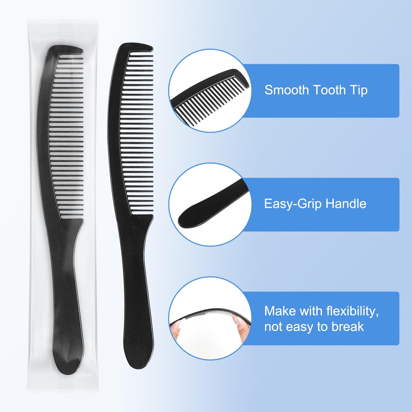 CJZMBSTY Hair Combs Bulk Individually Wrapped, 300 Pcs Disposable Combs for Hotel, Travel, Charity, Homeless