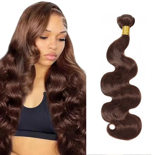 #4 Bundles Dark Brown Body Wave Human Hair Bundle 22 Inch Chocolate Brown Body Wave Bundles Human Hair Extensions