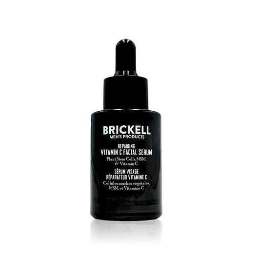 Brickell Men's Anti Aging Serum For Face, Repairing Night Facial Serum for Men, With Vitamin C, Hyaluronic Acid, and Green Tea to Diminish Wrinkles and Reduce Redness, 1 Ounce, Scented