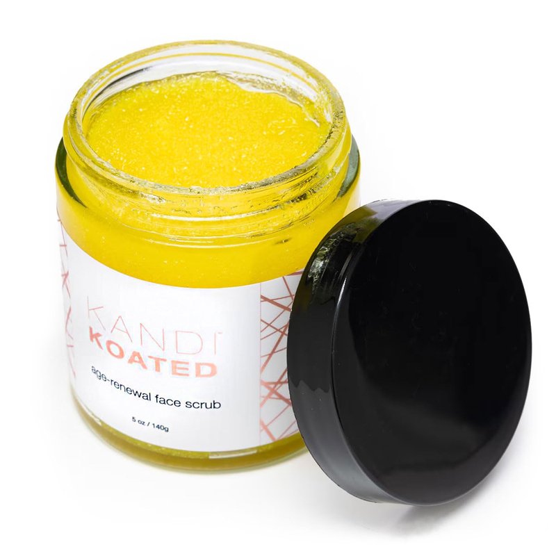 Kandi Koated Age‑Renewal Exfoliating Face Scrub by Kandi Burruss – Plant‑Powered with Cane Sugar, B3 & Turmeric for Hydration & Radiance – Vegan & Cruelty‑Free – 5 oz