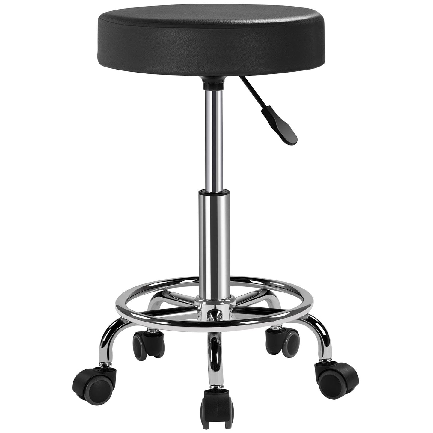 Yaheetech Adjustable Rolling Stool with Wheels Salon Spa Tattoo Chair Black