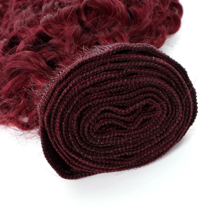 Curly Wave Human Hair Bundles 14 16 18 Inch #99J Burgundy Bundles Human Hair Wine Red 12A Unprocessed Native Virgin Hair 50G Per Bundle 3 Extensions Wet and Wavy Weave for Women