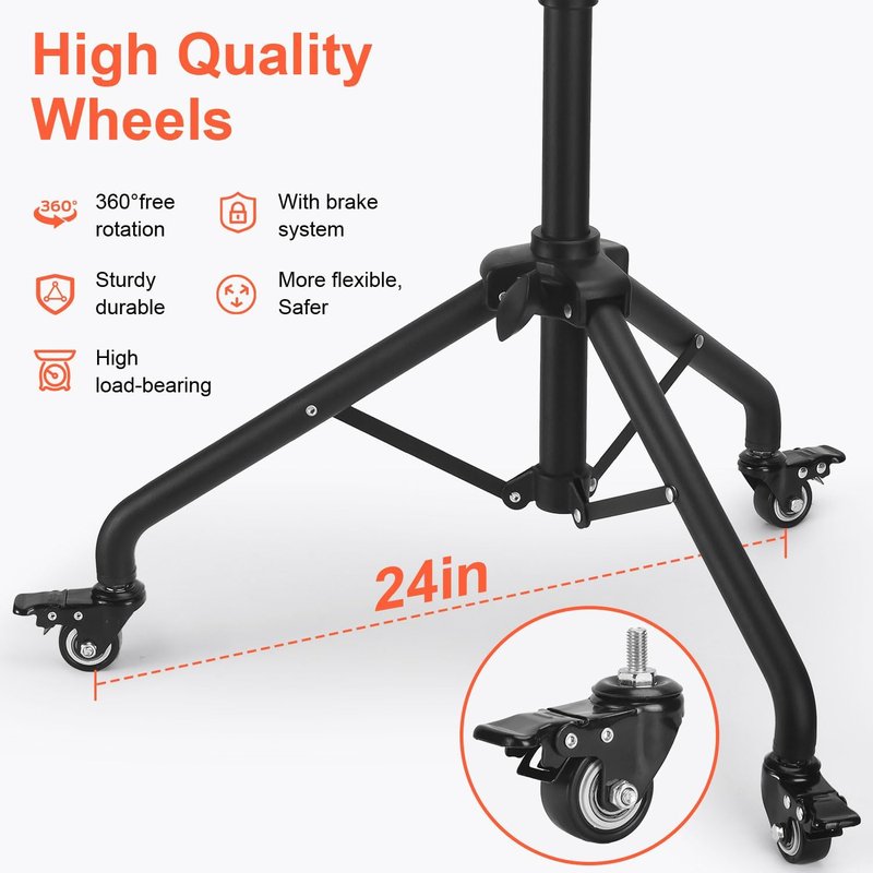Salon Rolling Tray Cart - Adjustable Height Tattoo Service Trolley with Wheels | Beauty Clinic Spa Storage