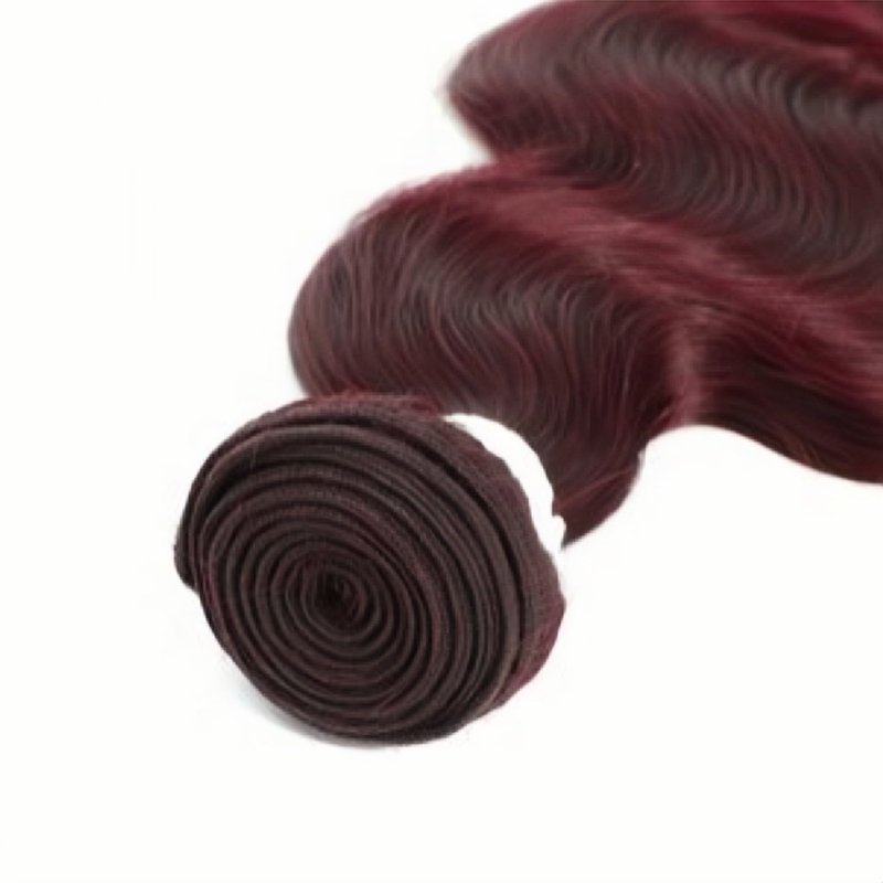 REMY HAIR Body Wave Human Hair Bundles 99J Burgundy Bundles 1 Bundle 16 Inches 100% Human Hair Double Weft Extension Hair