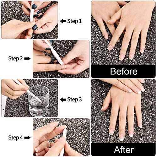 8 Pieces White Pencil Under Nail 2-in-1 Nail Whitening Pencils French White manicure Pencils with Cuticle Pusher for DIY French Art Manicure Supplies