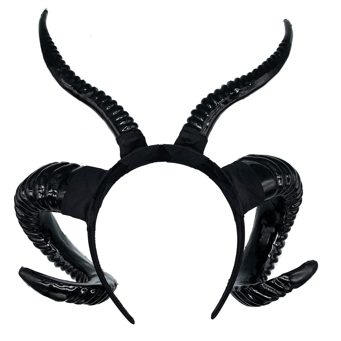Moyubath Devil Horns Headband, Black Maleficent Antlers Gothic Steampunk Demon Horns Headband for Halloween Fancy Dress Costume Photo Props