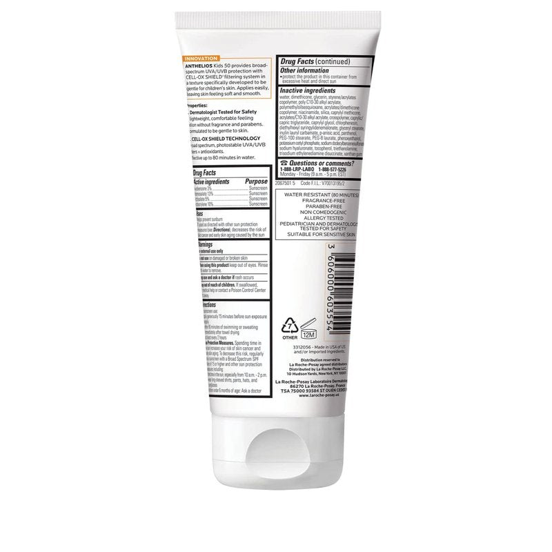 La Roche-Posay Anthelios Kids Sunscreen Lotion SPF 50 - Broad Spectrum, Pediatrician Tested, Oil-Free
