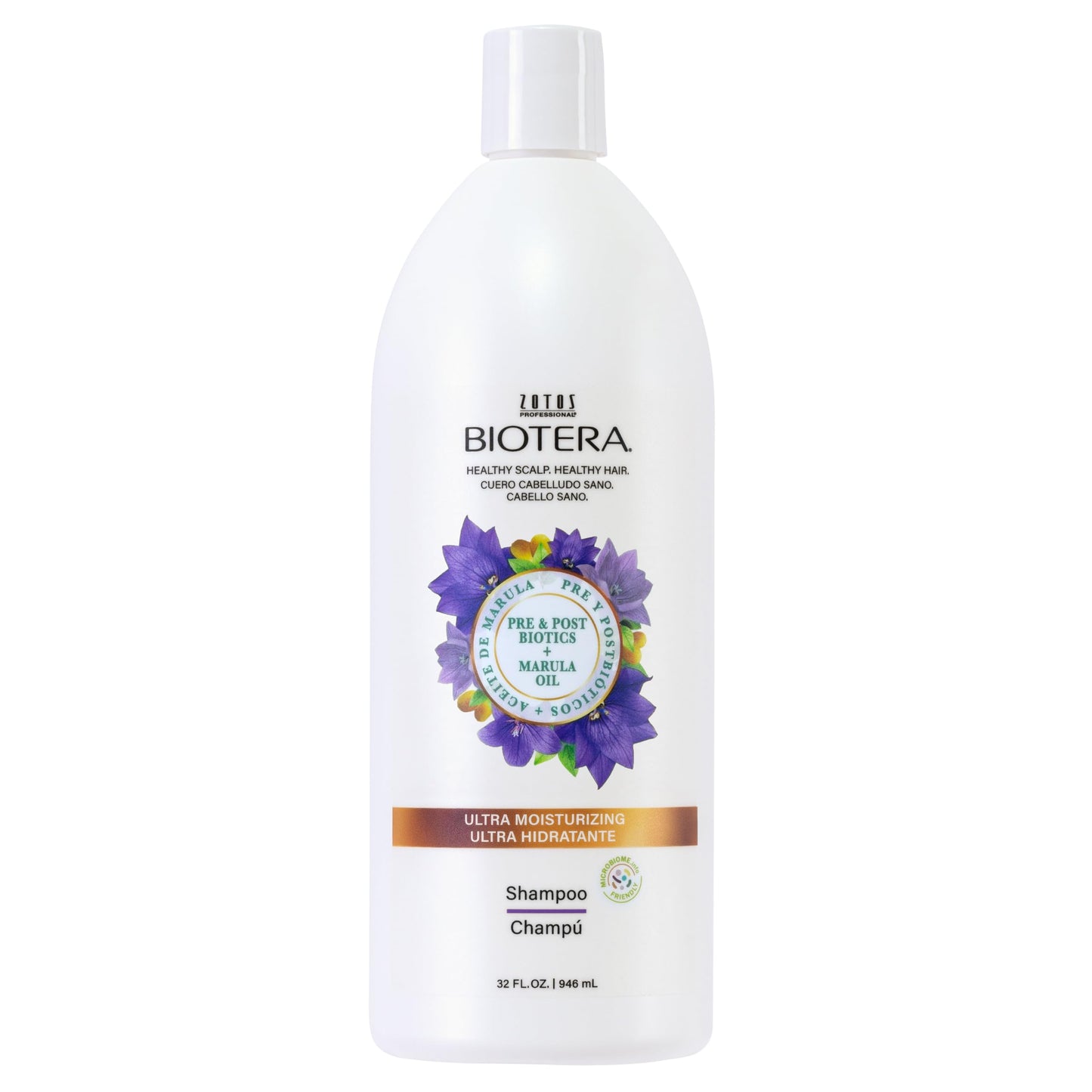 Biotera Ultra Moisturizing Shampoo for Dry, Damaged Hair - Deep Hydration with Coconut & Marula Oil, Restores Moisture, Enhances Shine & Softness, Sulfate-Free, Color-Safe, Vegan, 32 Fl Oz