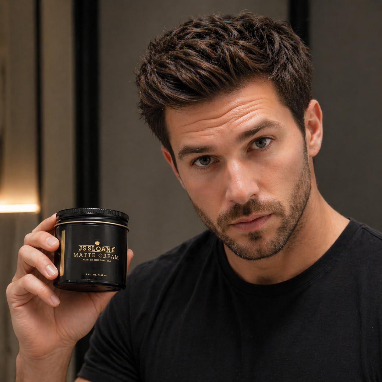 JS Sloane Matte Cream for Men – Water-Soluble Hair Styling Cream, Natural Matte Finish, Light to Medium Hold, Texturizing Grooming Product, Non-Greasy, Made in USA (4 oz)